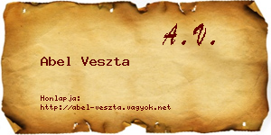 Abel Veszta névjegykártya